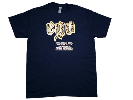 Navy Blue & Gold Leopard Print T-Shirt
